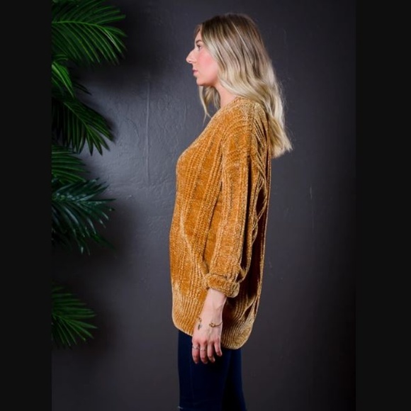 ❤️LAST ONE ❤️CHENILLE SUPERSOFT PULLOVER MUSTARD - Picture 2 of 4